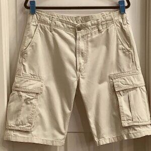 Levi's Men's Cargo Shorts-Ivory-Size W32-100% Cotton